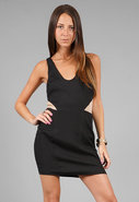 Isabella Dress in Black/Nude