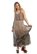Fiona Overlay Top Maxi Dress in Olive