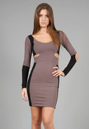 Cut Out Dress in Smoke/Black
