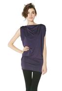 Hattie Back Drape Jersey Dress in Purple