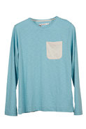 Pima Cotton Long Sleeve Ocean Tee in Bahia