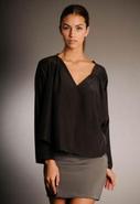 Long Sleeve Mona Blouse in Black