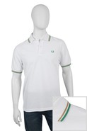 Twin Tipped Polo Shirt in White with 1964 Gold & F