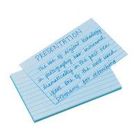 (R) Color Index Cards, Ruled, 3in. x 5in., Blue, P