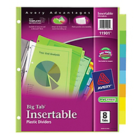 (R) Big Tab(R) Insertable Plastic Dividers, 8-Tab