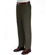 Wrinkle-Resistant Cotton Twill Plain Front Pants