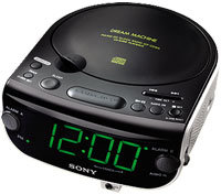 Black AM FM CD Clock Radio - ICF-CD815