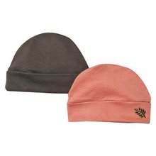 2 Pack Organic Cap Set - Orange/Brown 0-6M