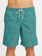 Abstract Paisley Print Swim Trunks