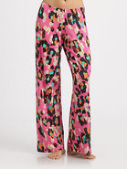 Pansy-Print Pants