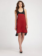 Striped-Front Tank Dress