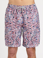 Paisley-Print Swim Trunks