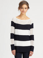 Badminton Striped Mesh Top