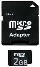 2GB microSD Memory Card with SD Adapter