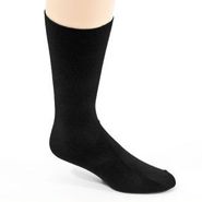 Extra Wide Dress Crew Sock- King Size 3800-black