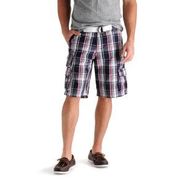 Men Belted Wyoming Short - Navy Mccoy Plaid 218-29