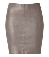 Pewter Stretch Leather Mini Skirt