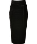 Onyx Velvet Pencil Skirt
