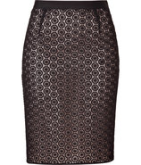 Black and Nude Cotton Lace Skirt