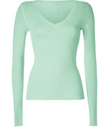 Bonheur Mintgreen Cotton-Cashmere V-Neck Pullover