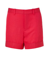 Convertible red twill shorts