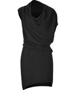 Black Asymmetrical Draped Dress