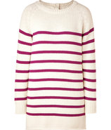 Ecru/Berry Striped Pullover