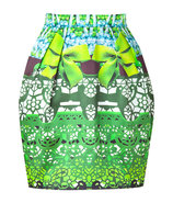 Jade and Sky Printed Silk Tulip Skirt