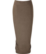 Caramel Tube Skirt with Shirred Back