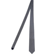 Navy/Silver Patterned Silk Tie