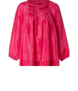 Fuchsia Three-Quarter Sleeve Silk Top