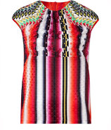 Damask Red Multi Printed Silk Top