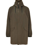 Dark Military Cotton-Blend Coat