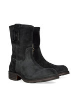 Black Washed Leather Boots