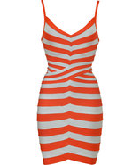 Mandarin and Ice Grey Bandage Dress