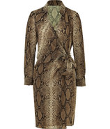Sepia Snake Print Wrap Dress