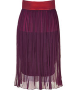 Orchid/Ruby Pleated Silk Chiffon Skirt