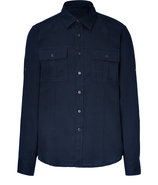 Navy Two Pocket Linen Shirt