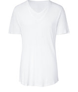 White Double V-Neck Tee