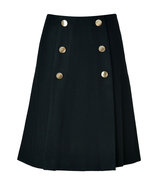 Black Wool-Blend Laqiosa Skirt