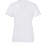 White Cotton V-Neck T-Shirt