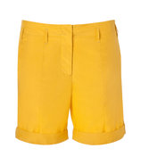 Golden sun silk and cotton blend shorts