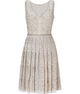 Ivory Embroidered Lace Silk Dress