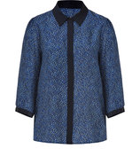 Saphire Silk Print 3/4 Sleeve Simone Shirt