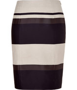 Charcoal Striped Pencil Skirt