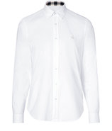 White Cotton Cotton Long Sleeve Henry Shirt