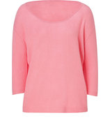 Poppy Rose Cashmere Wide Neck Pullover