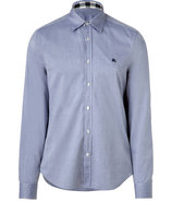 Navy Cotton Long Sleeve Henry Shirt