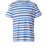 Blue/White Cotton-Modal Striped T-Shirt