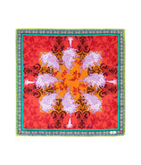 Lobster/Orange Patterned Silk Pocket Square